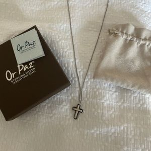 Or Paz Sterling Silver cross necklace